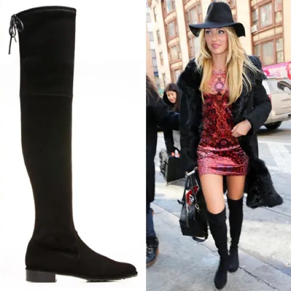 STUART WEITZMAN LOWLAND BLACK SUEDE BOOT 6.5 - Picture 9 of 11